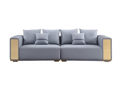 Luxe bankstel 4-zits gestoffeerde bank Blauw Textiel Zitontwerp Bank Modern Nieuw