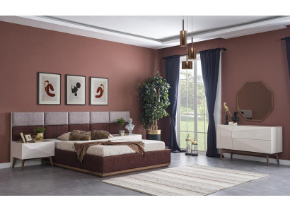 Moderne slaapkamermeubels complete inrichting design bed 2x nachtkastjes