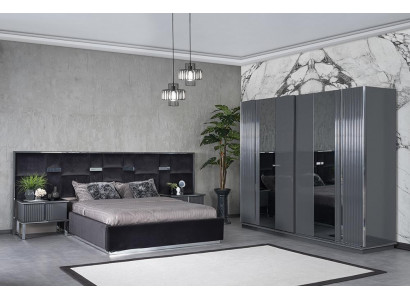 Complete slaapkamermeubels tweepersoonsbed 2x nachtkastjes luxe kledingkast