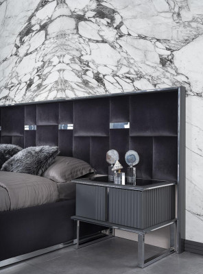 Complete slaapkamermeubels tweepersoonsbed 2x nachtkastjes luxe kledingkast