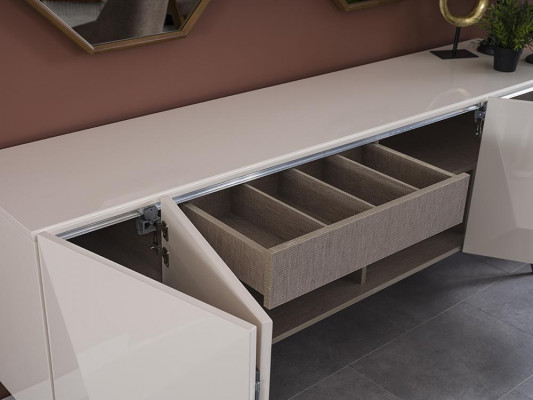 Moderne eetkamermeubelen ontwerpen dressoir met 2 spiegels inrichting