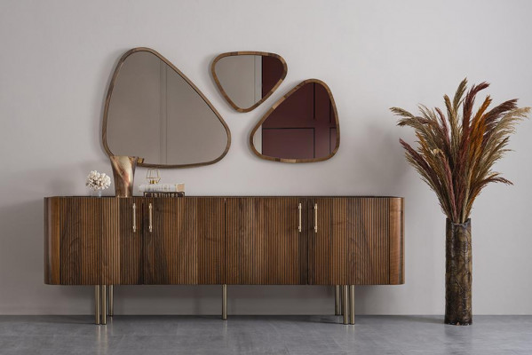 Sideboard met 3x spiegel Eetkamer Compleet Luxe Inrichting Design Meubels