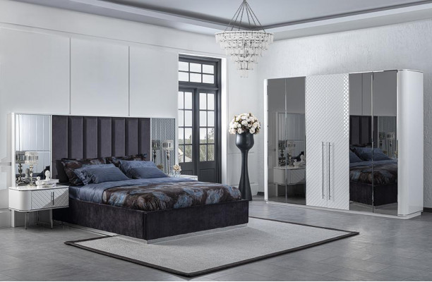 Slaapkamer Compleet Luxe Moderne Bed 2x Nachtkastjes Luxe Kledingkast