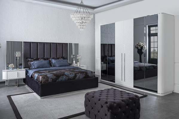 Slaapkamer Compleet Luxe Moderne Bed 2x Nachtkastjes Luxe Kledingkast