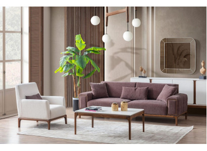 Woonkamerset 3+1 zitsbank salontafel bankstel fauteuil modern design.