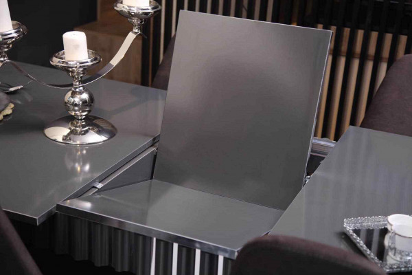 Luxe eetkamerset eettafel + 6x stoelen + dressoir met 2x spiegel 10-delig