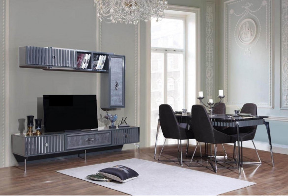 Eettafel 6x Stoel Groep Tafel Meubels 8-delig Set Eetkamerset