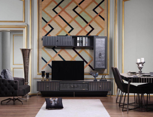 Luxe woonwand woonkamer dressoir RTV rek muurkast.