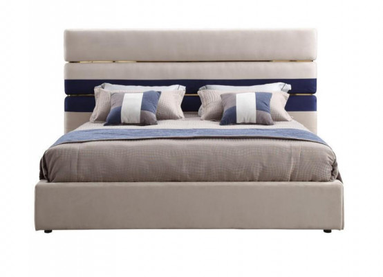 Modern design tweepersoonsbed met houten frame Stijlvol bed Nieuw in beige