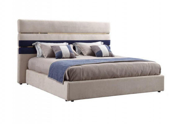 Modern design tweepersoonsbed met houten frame Stijlvol bed Nieuw in beige