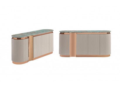 Stijlvol dressoir commode dressoir spiegel hout eetkamerkasten set beige