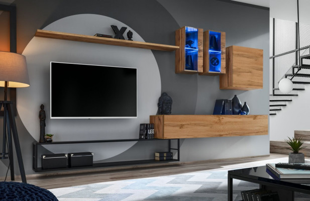 Wandmeubel Bruin Design Sideboard TV-standaard Inrichting Luxe Compleet Nieuw