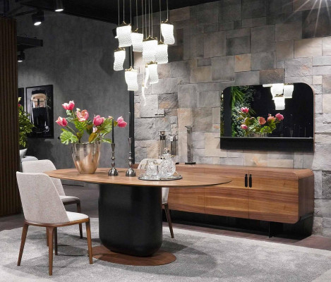 Eetkamerset 6-delig Eettafel Stoelen Eetgroep Dressoir Meubels