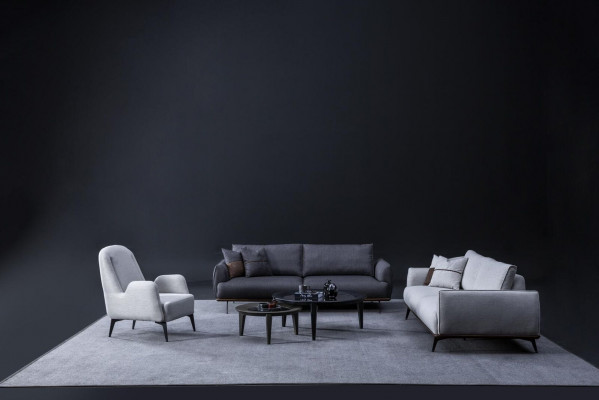 Bankstel Driezitter Fauteuil Set Design Modern Stoffen Bank