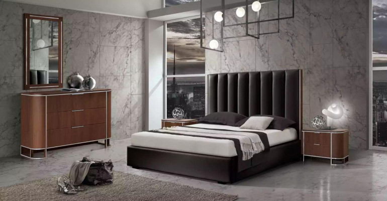 Compleet slaapkamer set Designer meubels Tweepersoonsbed 2x nachtkastjes 5-delig