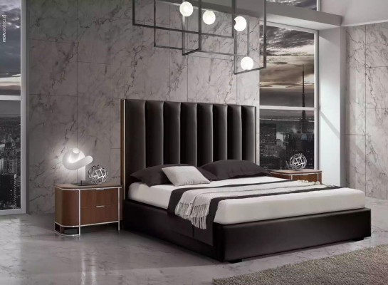 Compleet slaapkamer set Designer meubels Tweepersoonsbed 2x nachtkastjes 5-delig