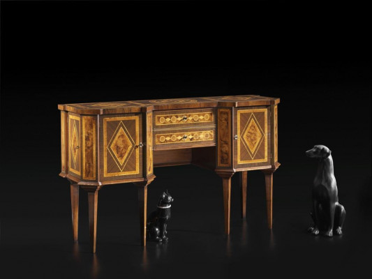 Kastanjebruine dressoirtafel, nieuwe Italiaanse houten meubels, console-kaptafels.