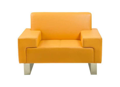 Gele fauteuil ontwerper eenzitsbank leren fauteuil lounge 1-zits