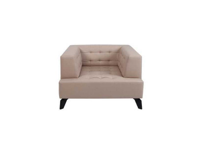 Luxe Beige Lederen Fauteuil Lounge Eenpersoons Relax Clubstoel Stijl