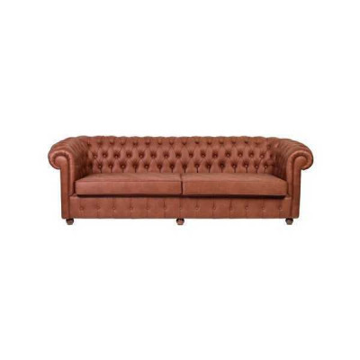 Bruine Chesterfield bankstel met 3 zitplaatsen Moderne bankstellen voor de woonkamer.