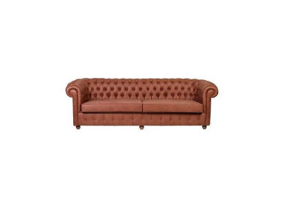 Bruine Chesterfield bankstel met 3 zitplaatsen Moderne bankstellen voor de woonkamer.