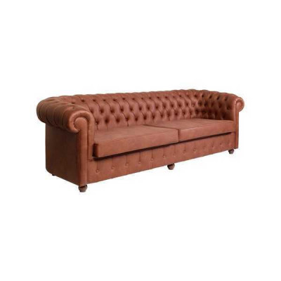 Bruine Chesterfield bankstel met 3 zitplaatsen Moderne bankstellen voor de woonkamer.