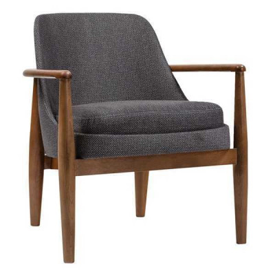 Grijze Moderne Stoel Ontwerper Fauteuils Woonkamer Bekleding Eenpersoons