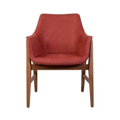 Moderne fauteuil gestoffeerde stoel Bruin-rode designstof eenzitter