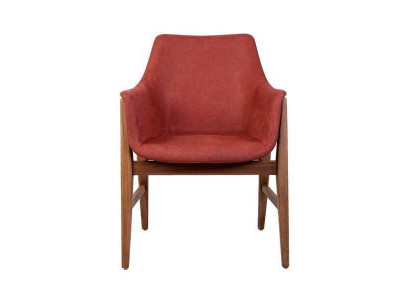 Moderne fauteuil gestoffeerde stoel Bruin-rode designstof eenzitter