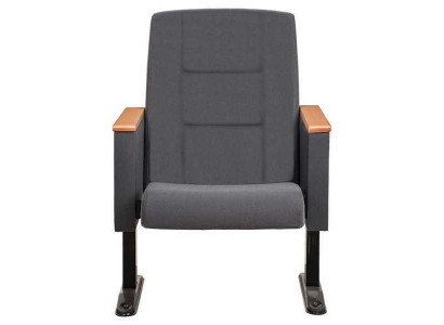 Grijze Art Deco Fauteuil Luxe 1-Zits Theaterstoel Stoffen Eenpersoons
