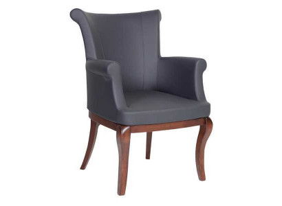 Grijze designstoel armstoel gestoffeerde stoelen luxe eetkamerstoel