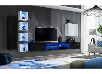 Complete woonwand wandkast houten meubels Modern Set 7-delige inrichting Nieuw