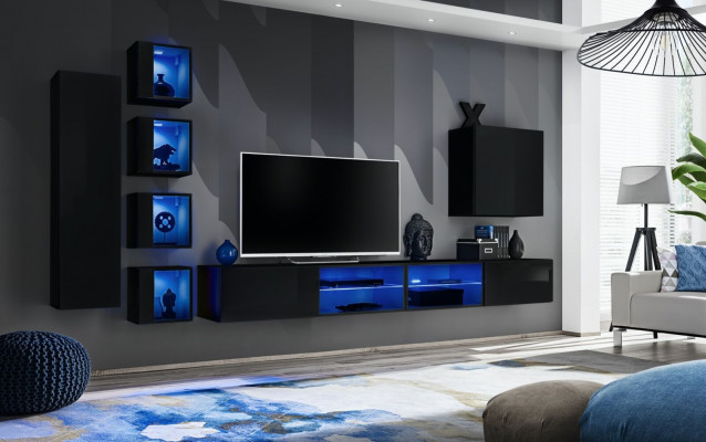 Set woonwand compleet houten meubels modern designer set wandkast inrichting
