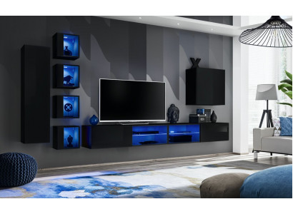 Set woonwand compleet houten meubels modern designer set wandkast inrichting