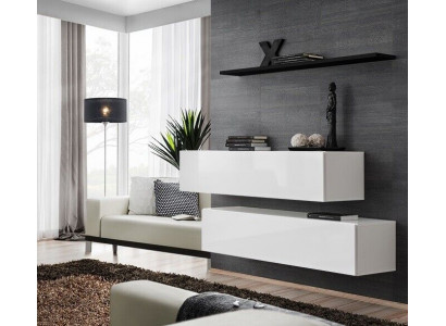 Moderne set woonkamer wandkast wandplank muurkast wit luxe inrichting ontwerper