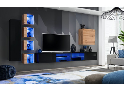 Moderne meubelontwerper woonwand inrichting luxe set nieuw wandkast