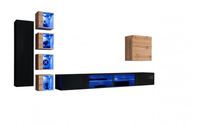 Moderne meubelontwerper woonwand inrichting luxe set nieuw wandkast