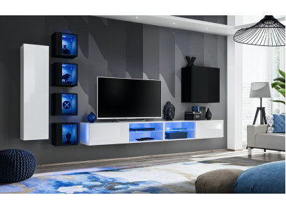 Woonkamer Complete Set 7-delige Luxe Woonwand 6x Wandkast TV-standaard Meubels