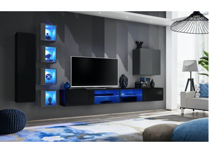 Woonkamer meubels Nieuwe woonwand 320cm 6x hangkast Inrichting Luxe wandrek