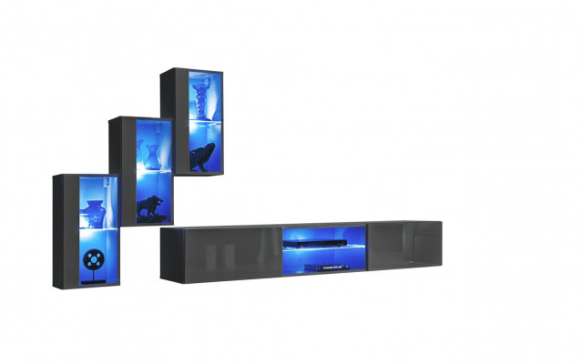 Garnituur set 4-delig woonwand Luxe designer dressoir tv-standaard houten meubels