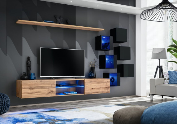 Wandmeubel Bruin Planken Dressoir Wandkast Luxe Nieuw TV-standaard Houten meubels
