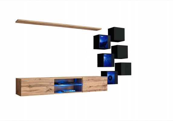 Wandmeubel Bruin Planken Dressoir Wandkast Luxe Nieuw TV-standaard Houten meubels