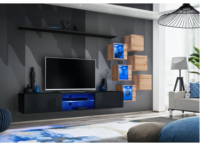 Houten meubels Moderne woonwand Designer woonkamermeubelen TV-standaard Wandkast