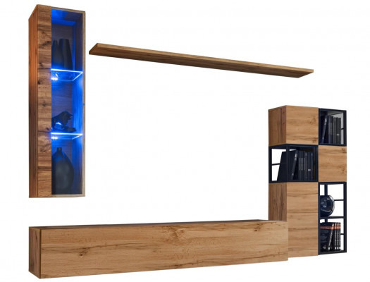 Houten meubels Bruin Design wandmeubel Tv-standaard Inrichting Woonkamermeubels Set