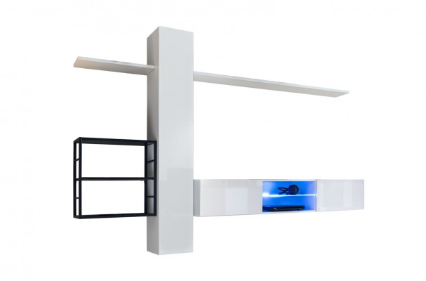 Wandmeubels Inrichting 270 cm Witte wandkast Wandplanken Inrichting