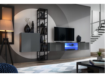Woonkamer meubels, houten wandmeubel, inrichting, tv-standaard, compleet nieuw meubilair.