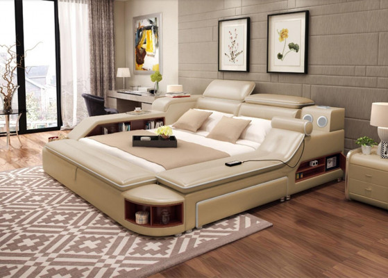 Multifunctioneel bed Moderne hotelbedden Tweepersoonsbed USB-geluid 180x200