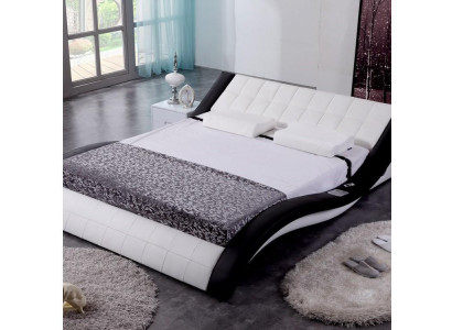 Ontwerp bed Grote bedden Leer Hotel Beklede 180x200 Multifunctionele plank.