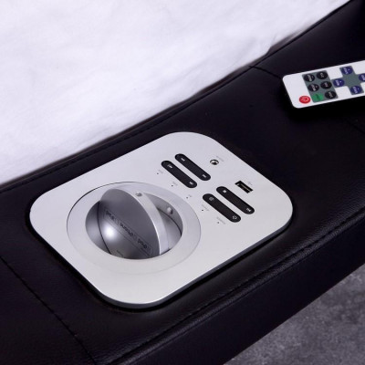 Ontwerp bed Grote bedden Leer Hotel Beklede 180x200 Multifunctionele plank.