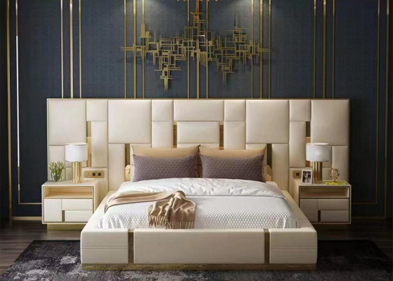 Ontwerp slaapkamer sets Bed Modern Luxe Hotelbedden Meubels.